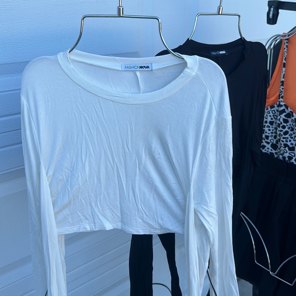 Two crop tops size small tie up